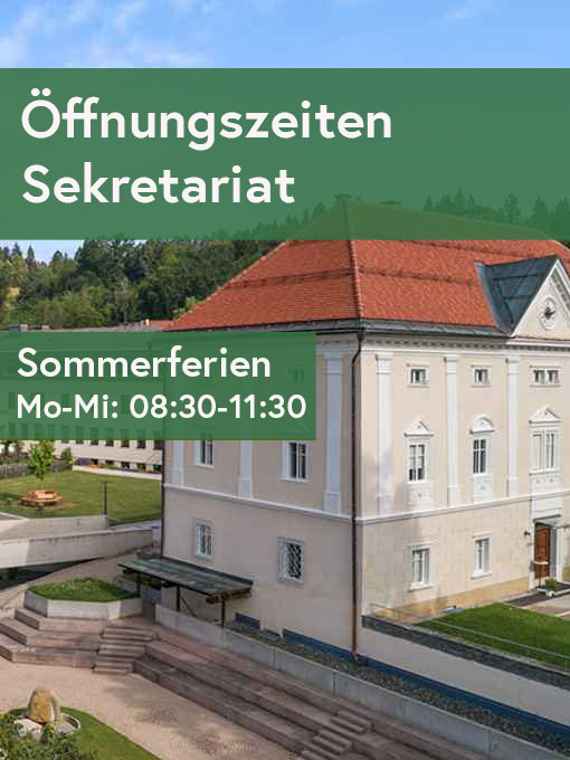 Öffnungszeiten des Sekretariats während den Sommerferien