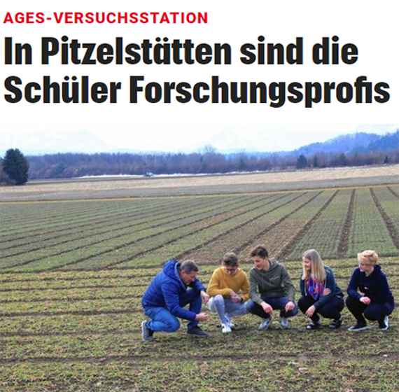 Ages Versuchstation in Pitzelstätten: AGES-Mitarbeiter forschen mit Schülern auf den Äckern.