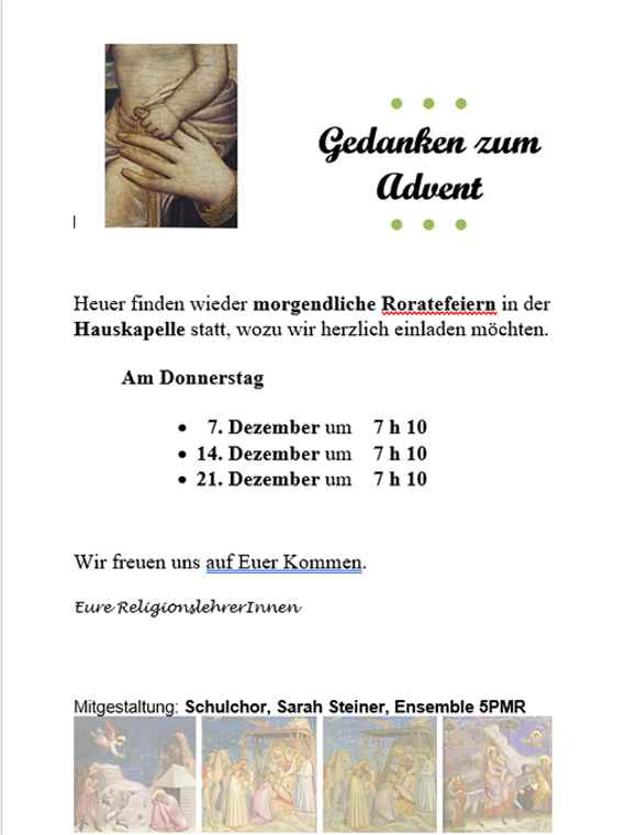 Roratefeier an der HBLA Pitzelstätten