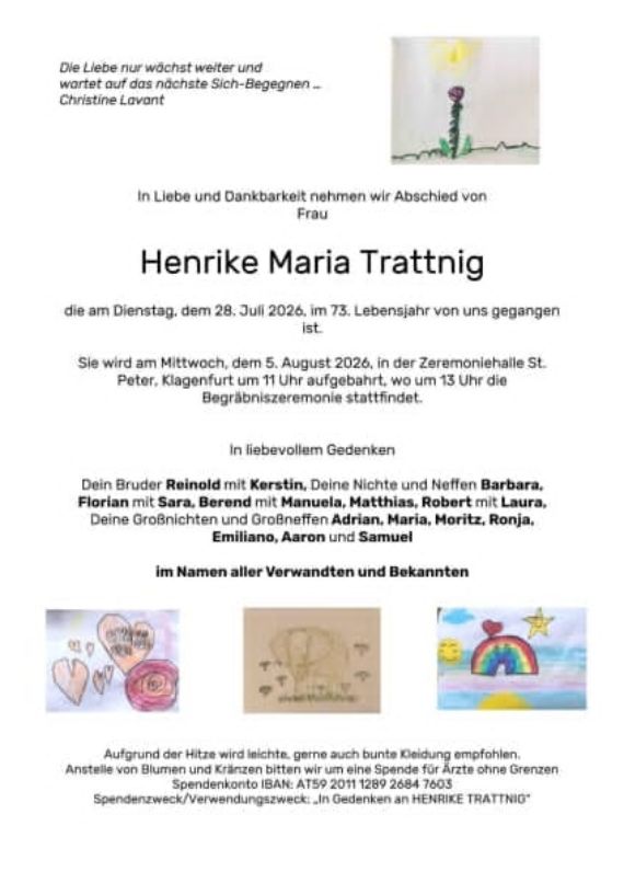 Nachruf OSRin Mag.a Henrike Trattnig